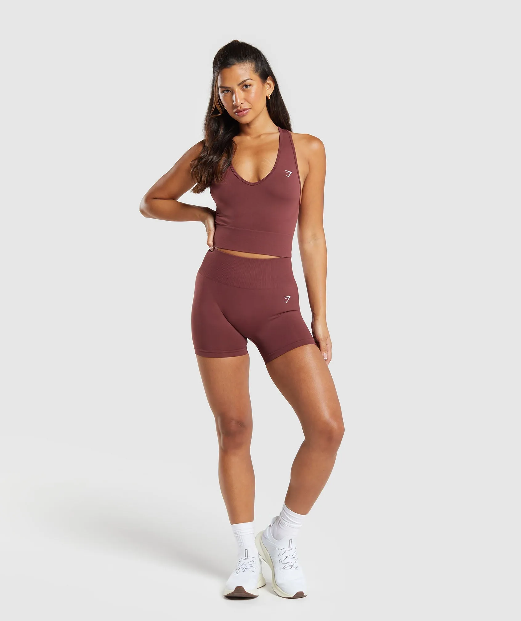 Gymshark Everyday Seamless Crop Tank - Burgundy Brown sold by Gymshark product image thumbnail 4
