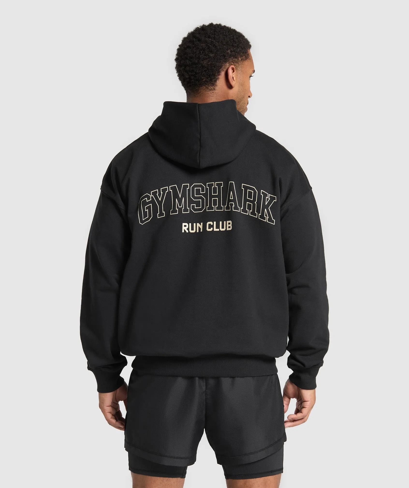 Gymshark Running Graphic Hoodie - Black sold by Gymshark