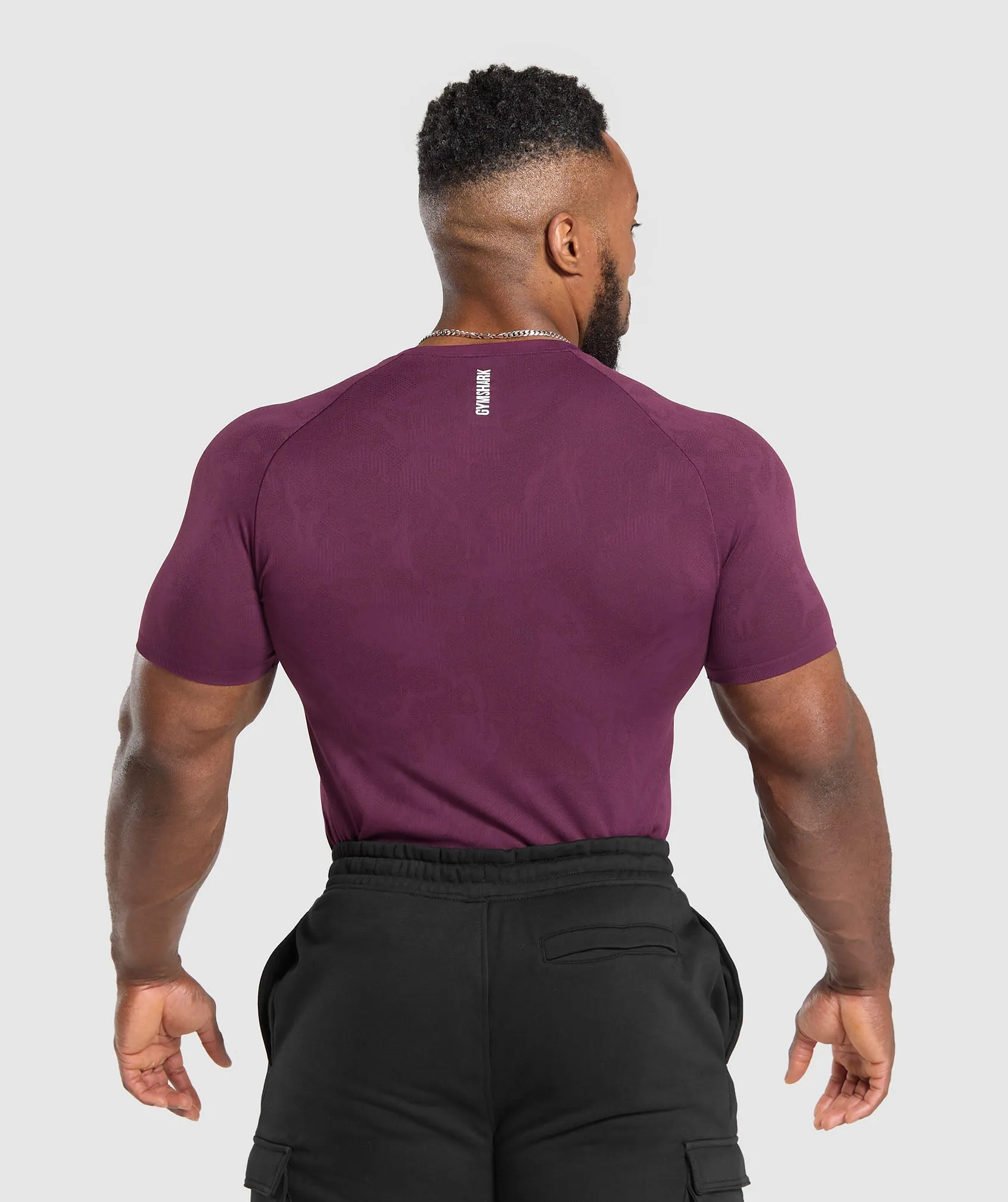 Gymshark Geo Seamless T-Shirt - Magenta Purple/Depth Purple sold by Gymshark product image thumbnail 2