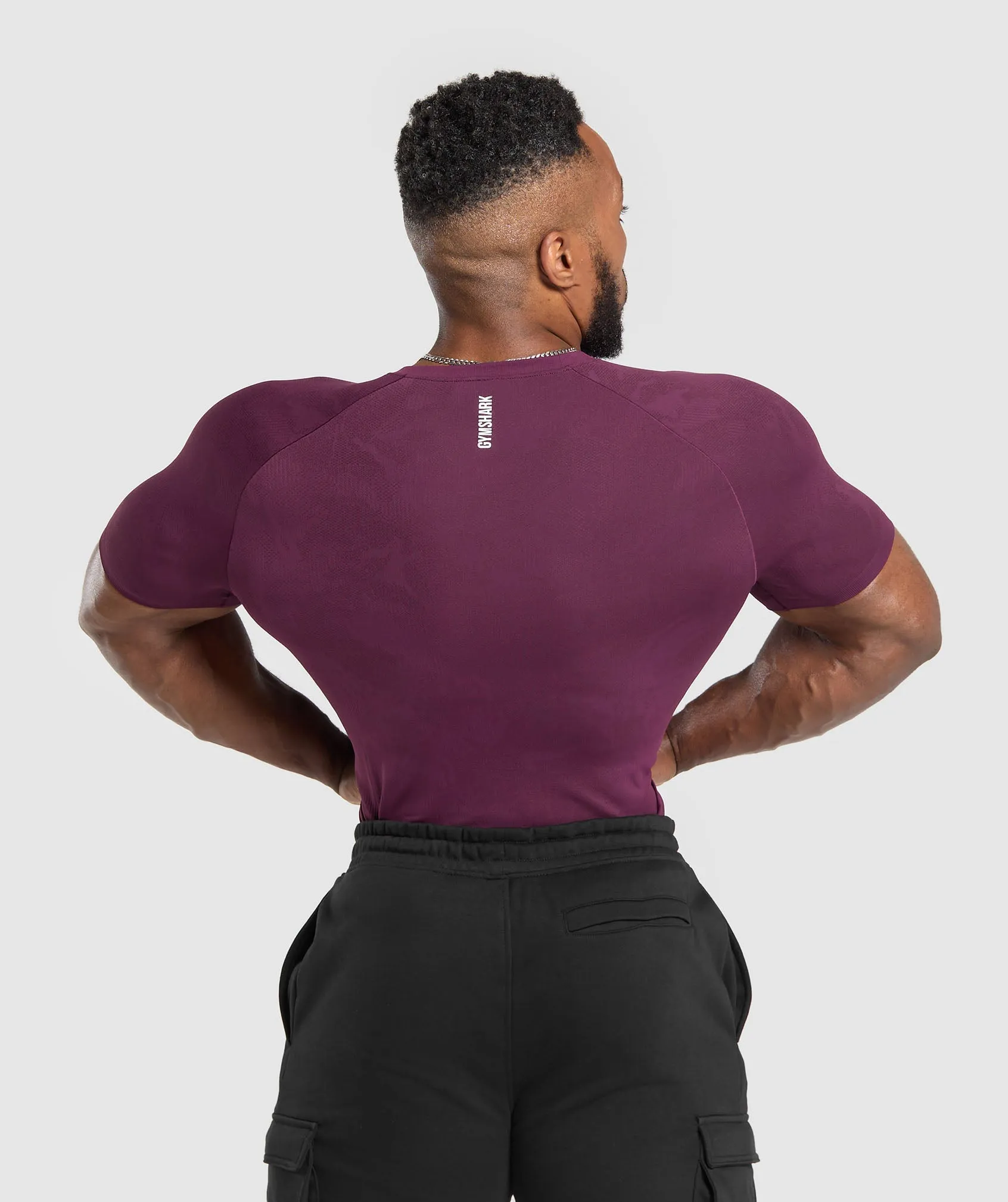 Gymshark Geo Seamless T-Shirt - Magenta Purple/Depth Purple sold by Gymshark product image thumbnail 3