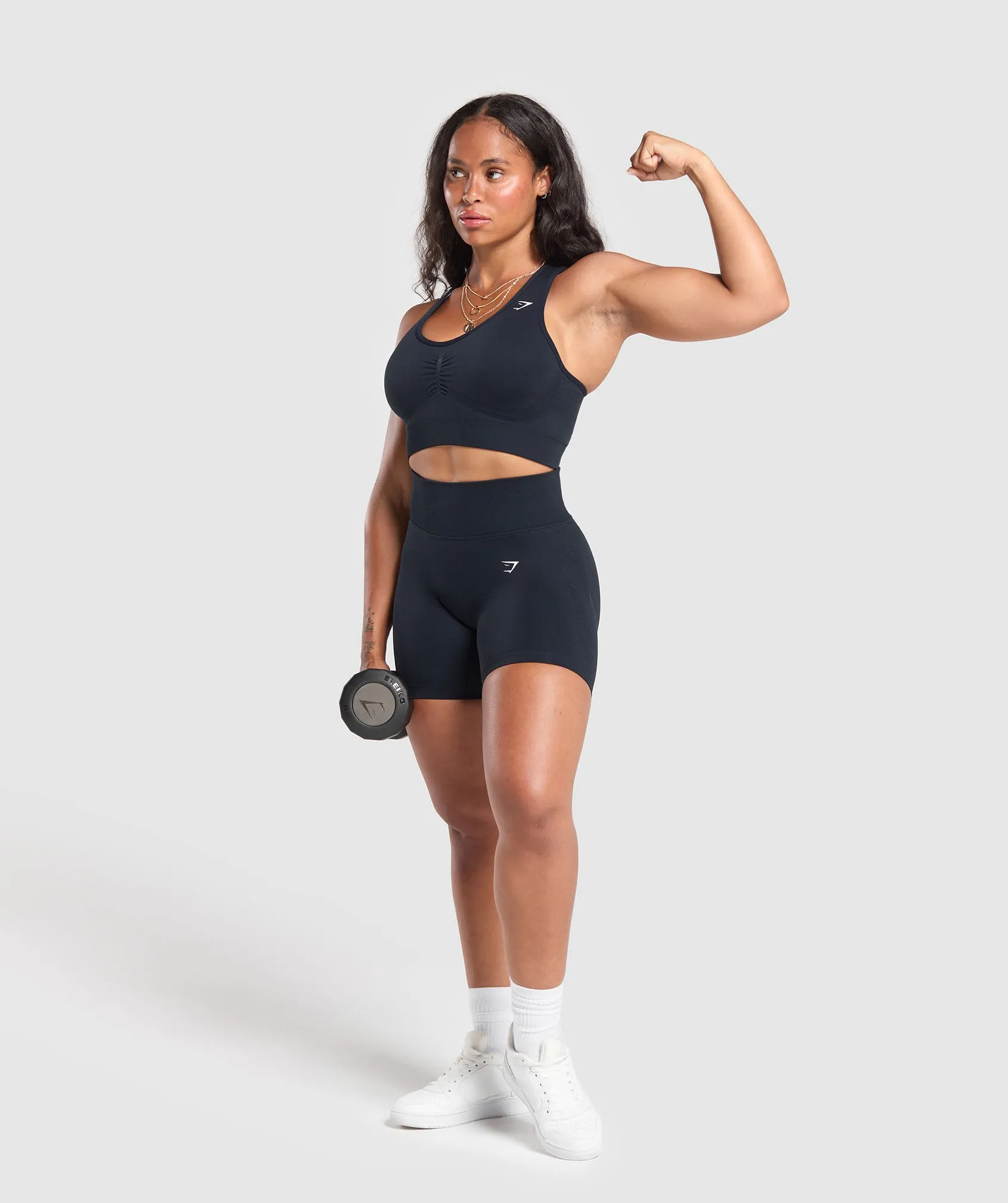 Gymshark Lift Seamless Sports Bra - Midnight Blue/Black Marl sold by Gymshark product image thumbnail 4