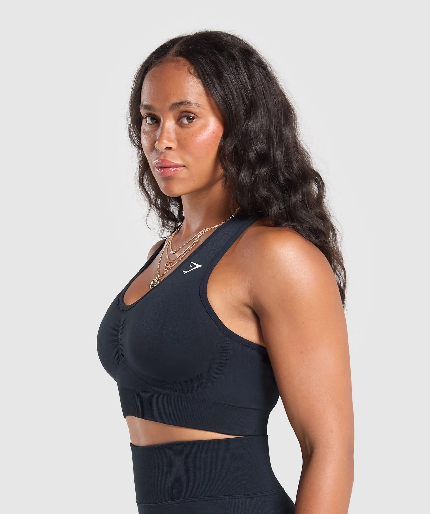 Gymshark Lift Seamless Sports Bra - Midnight Blue/Black Marl sold by Gymshark product image thumbnail 3