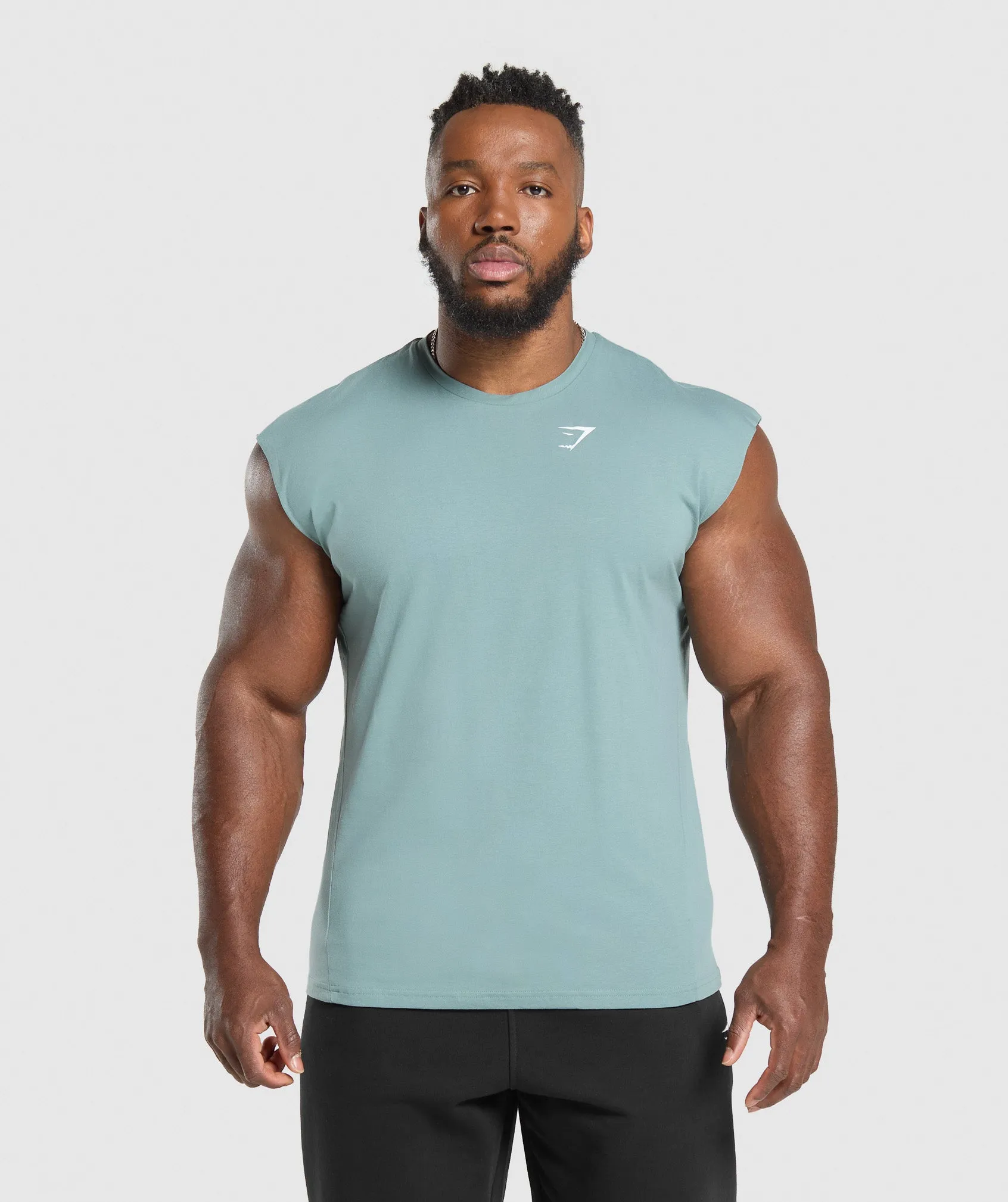 Gymshark Critical Cut Off Tank - Celeste Blue sold by Gymshark