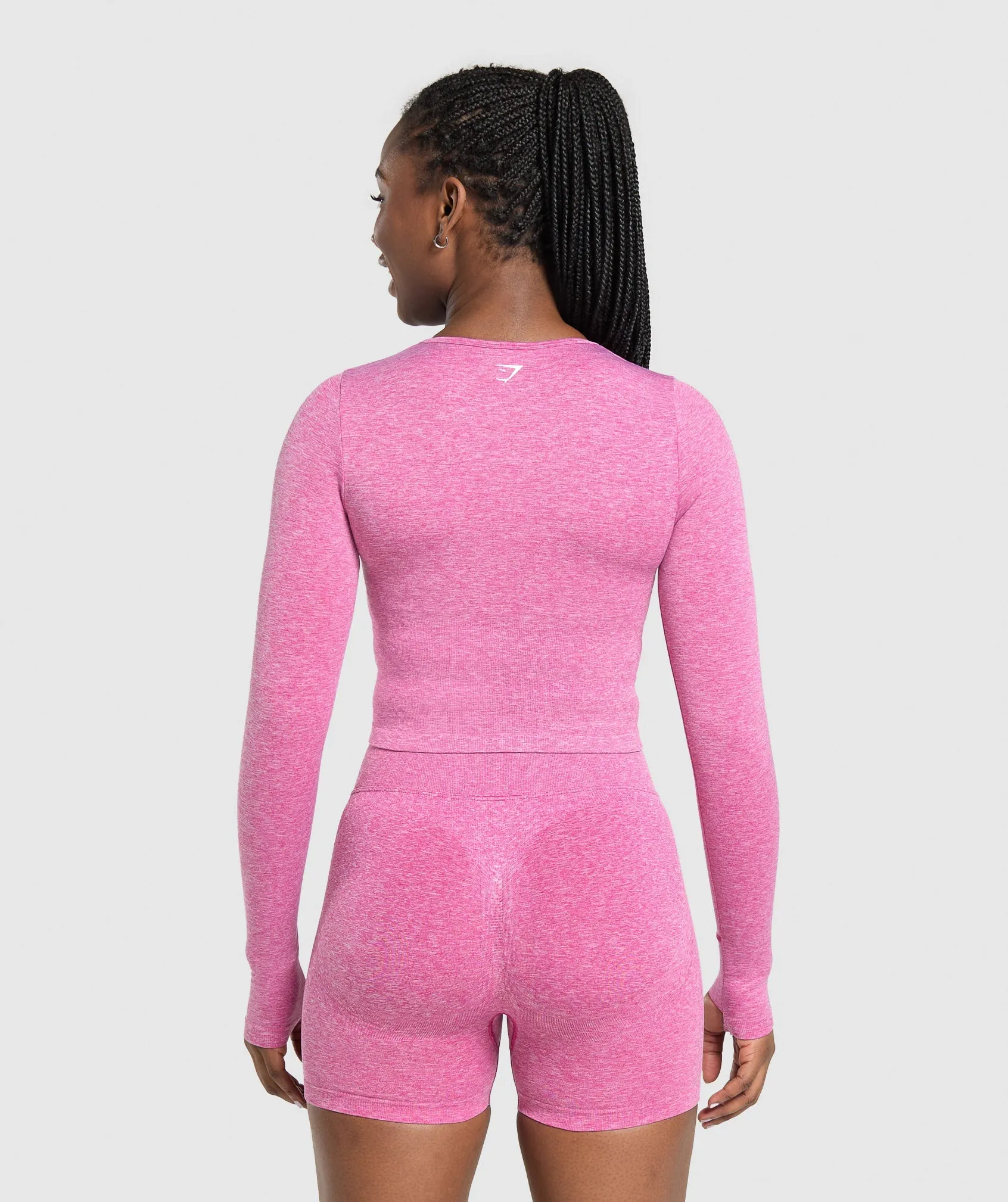 Gymshark Lift Seamless Zip Up Jacket - Winning Pink/White Marl sold by Gymshark product image thumbnail 2