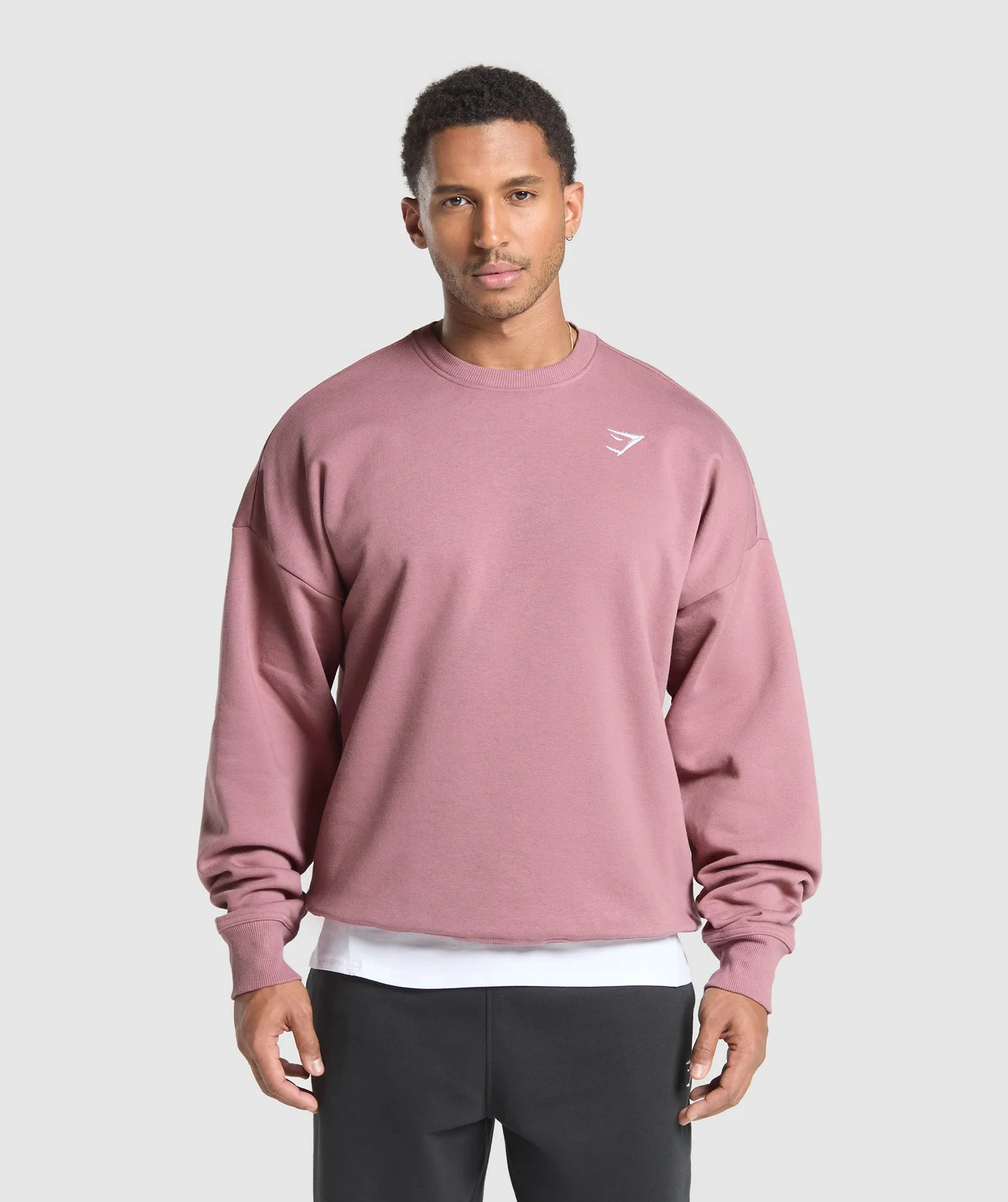 Gymshark Oversized Crest Crew - Calm Pink sold by Gymshark