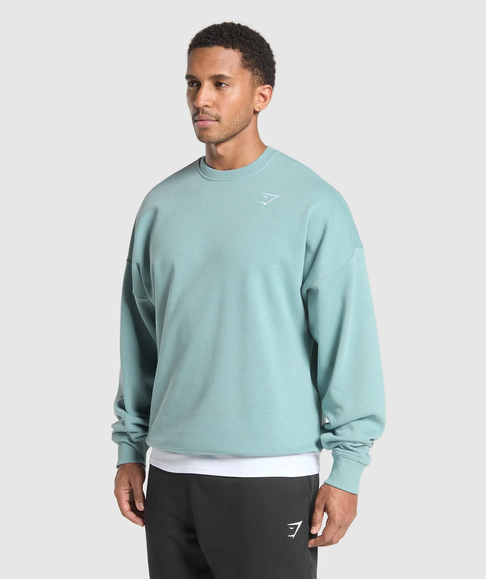 Gymshark Oversized Crest Crew - Rest Blue sold by Gymshark product image thumbnail 4