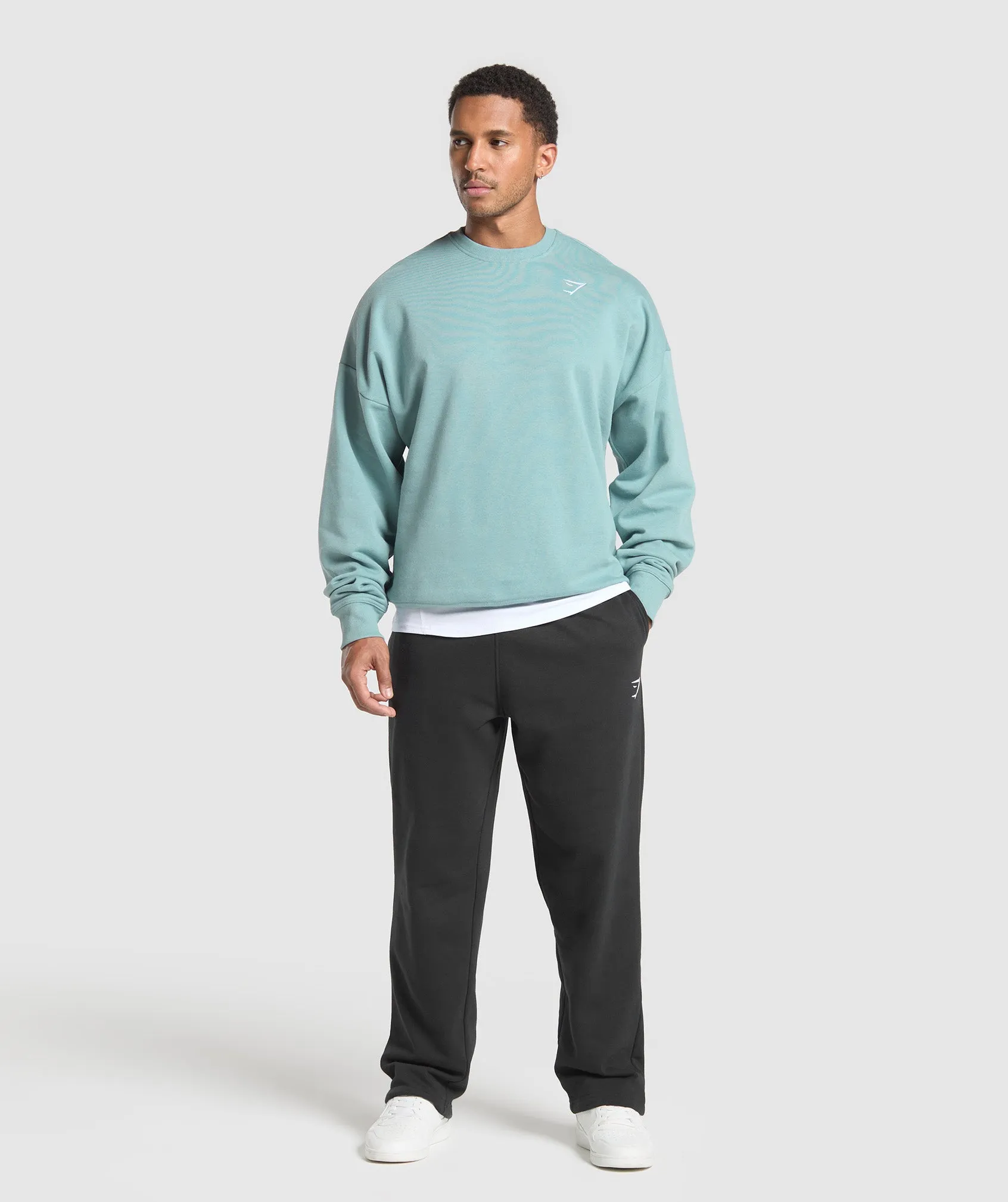 Gymshark Oversized Crest Crew - Rest Blue sold by Gymshark product image thumbnail 3