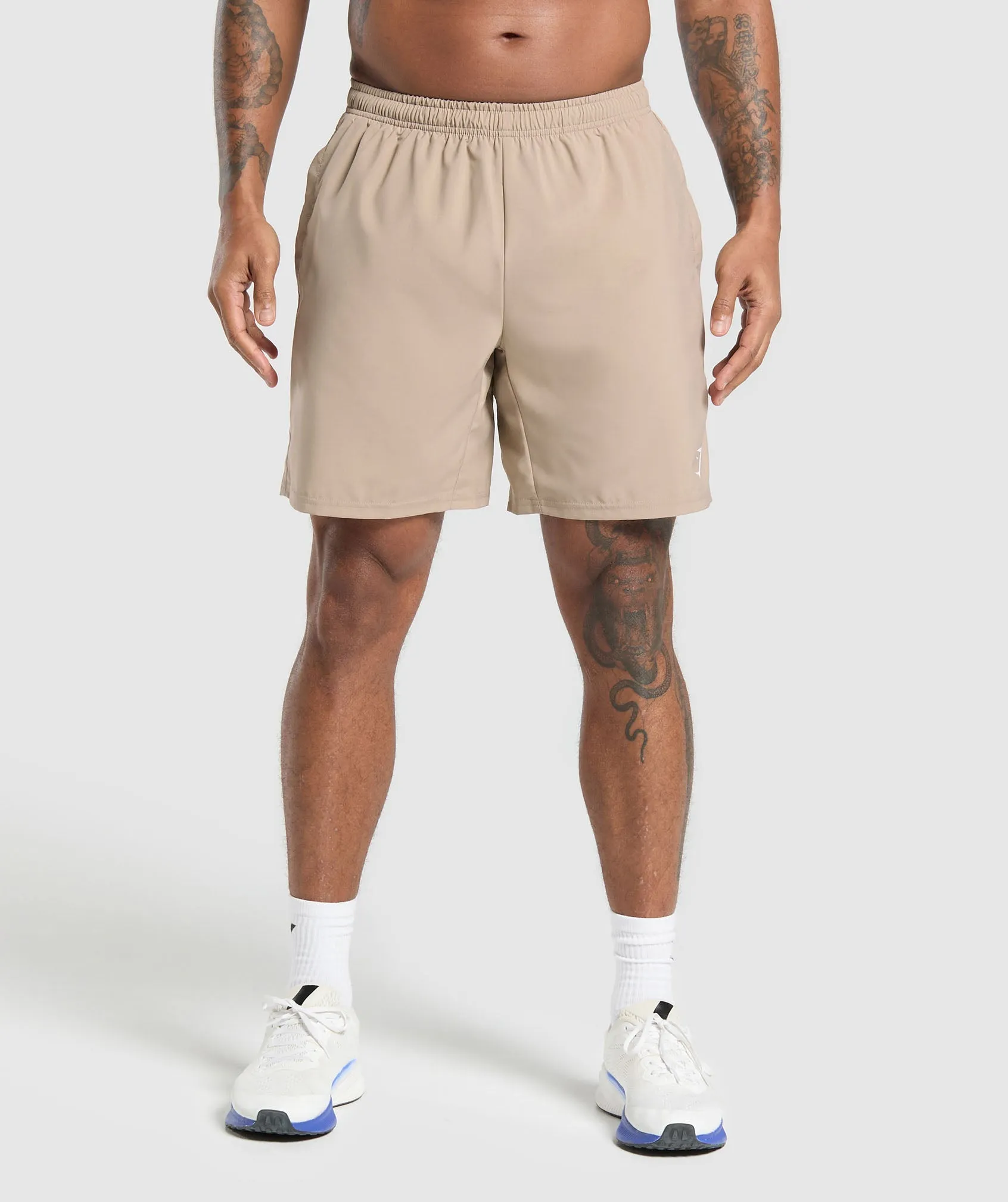 Gymshark Arrival 7" Shorts - Cement Brown sold by Gymshark