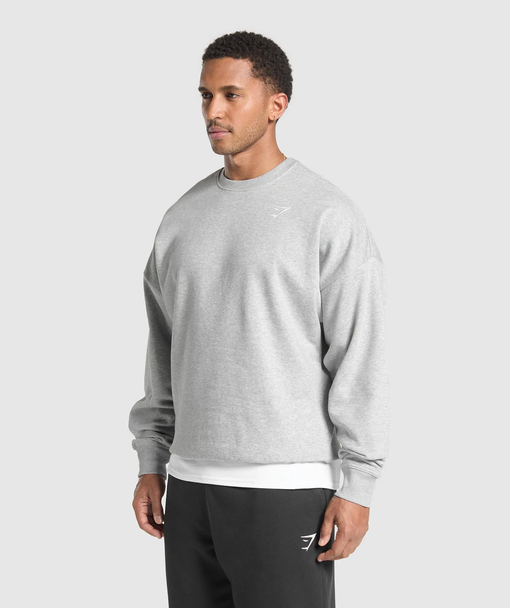 Gymshark Oversized Crest Crew - Light Grey Core Marl sold by Gymshark product image thumbnail 4