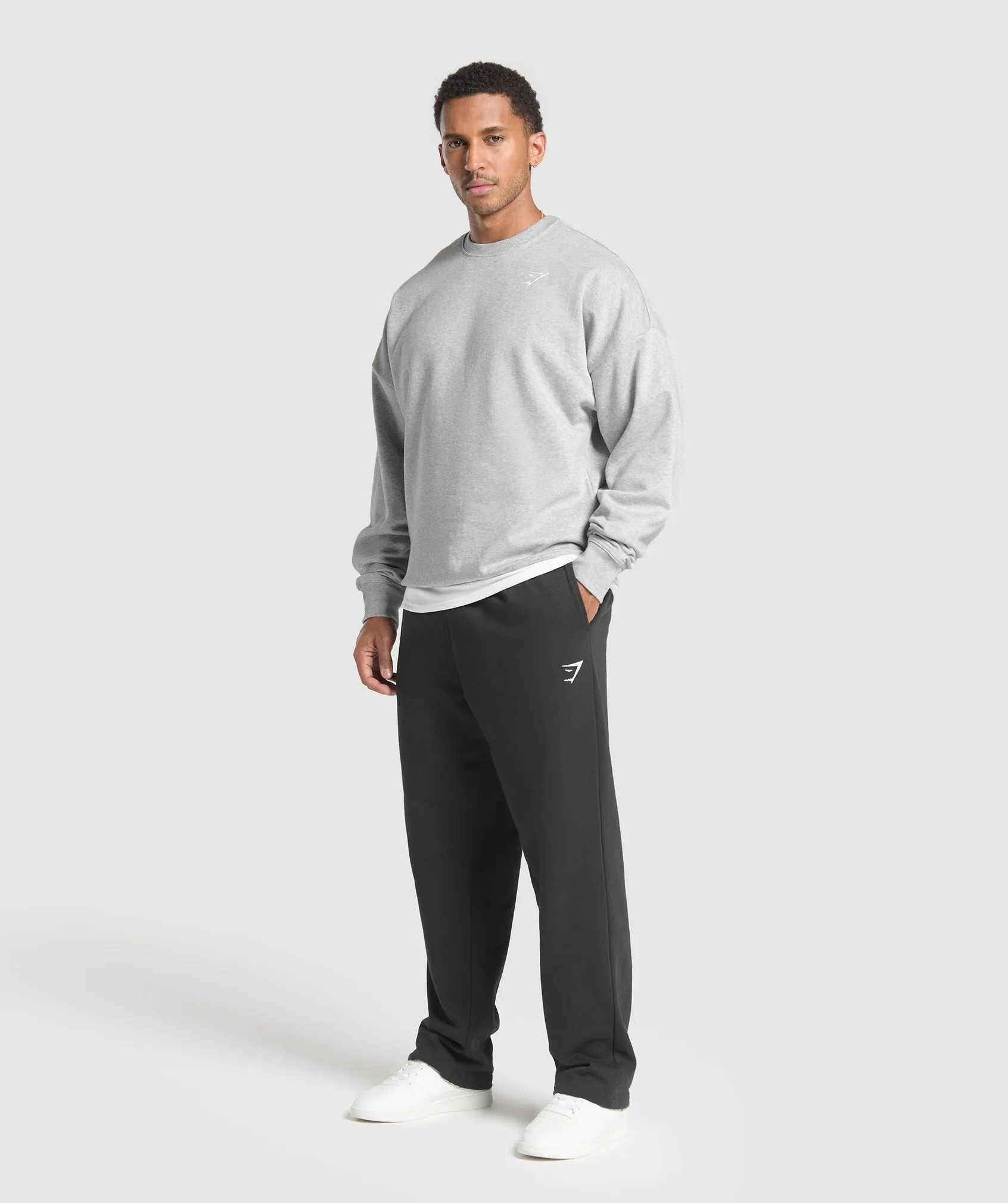 Gymshark Oversized Crest Crew - Light Grey Core Marl sold by Gymshark product image thumbnail 3