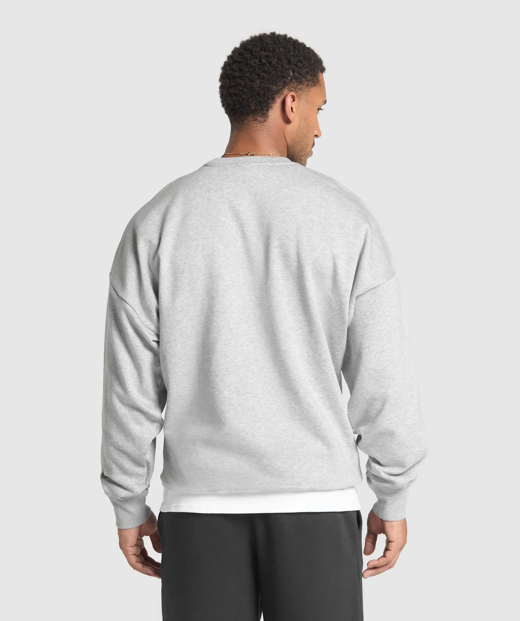 Gymshark Oversized Crest Crew - Light Grey Core Marl sold by Gymshark product image thumbnail 2