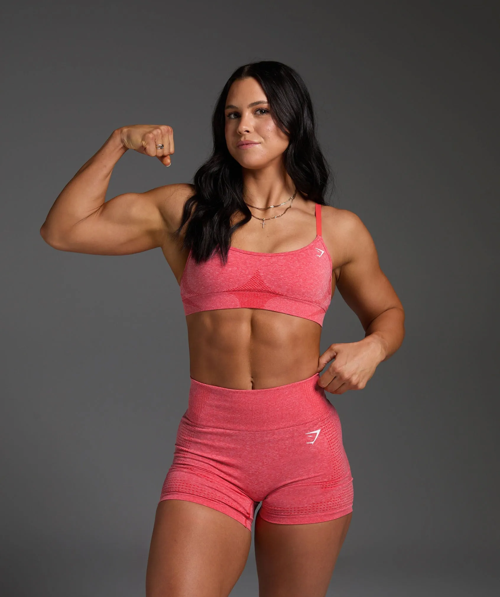 Gymshark Vital Sports Bra - Coral Red Marl sold by Gymshark product image thumbnail 2