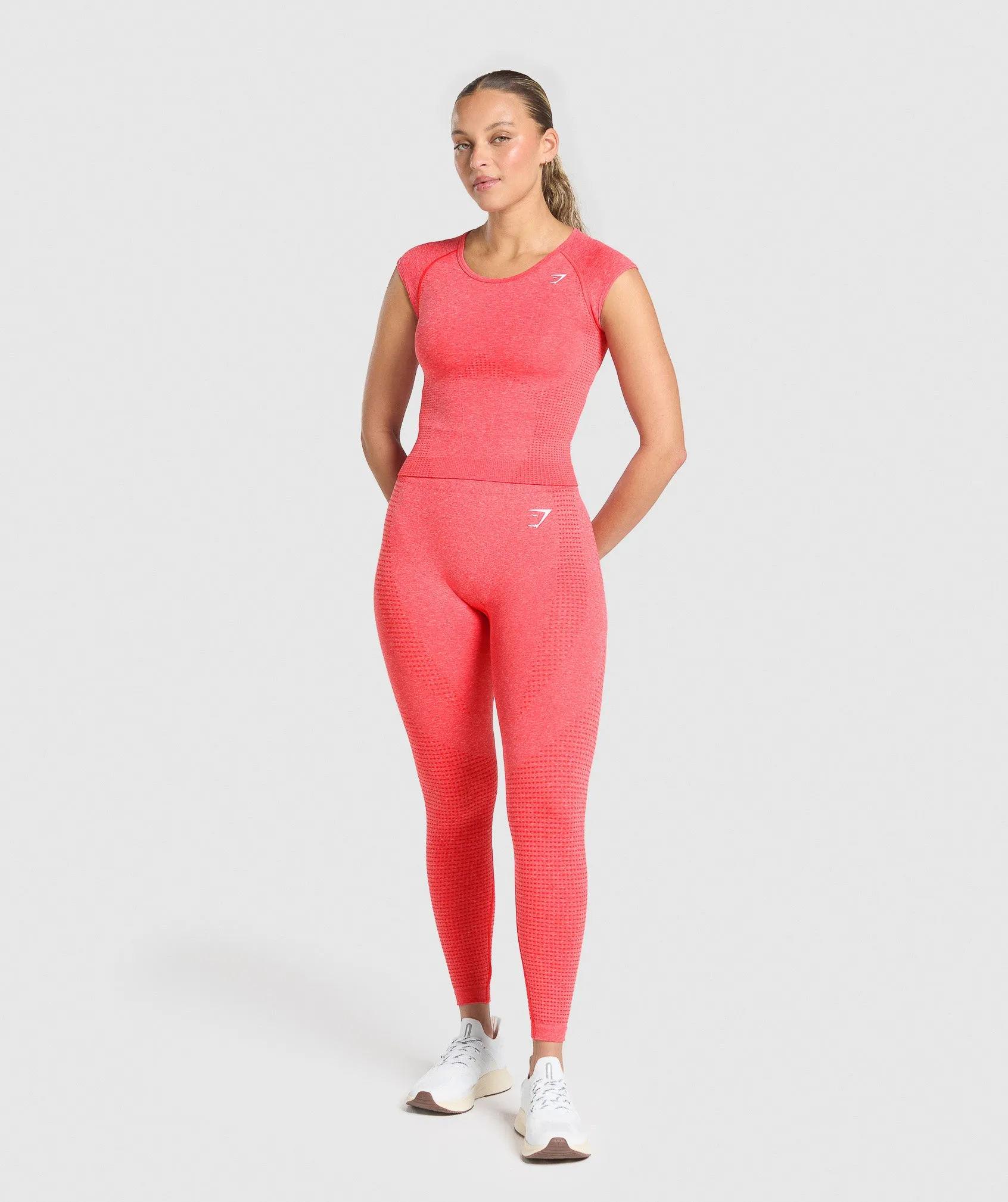 Gymshark Vital Scoop Neck Top - Coral Red Marl sold by Gymshark product image thumbnail 4