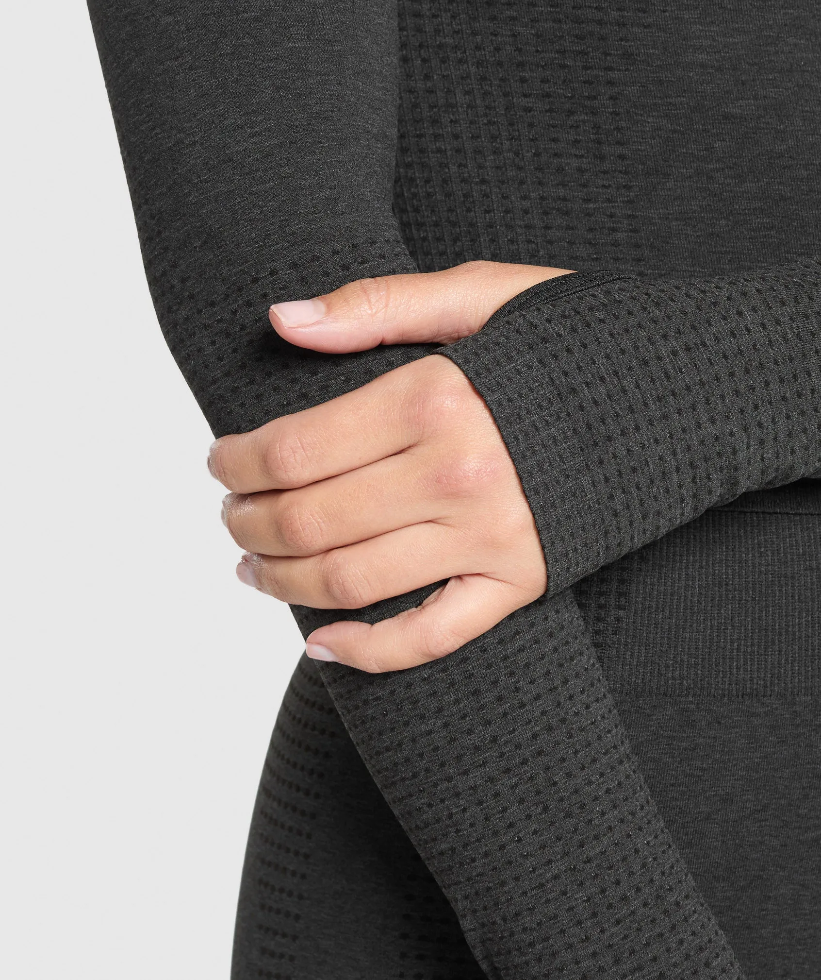 Gymshark Vital Long Sleeve Cut Out Top - Black Marl sold by Gymshark product image thumbnail 4