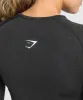 Gymshark Vital Seamless Long Sleeve Cut Out Top - Black Marl sold by Gymshark