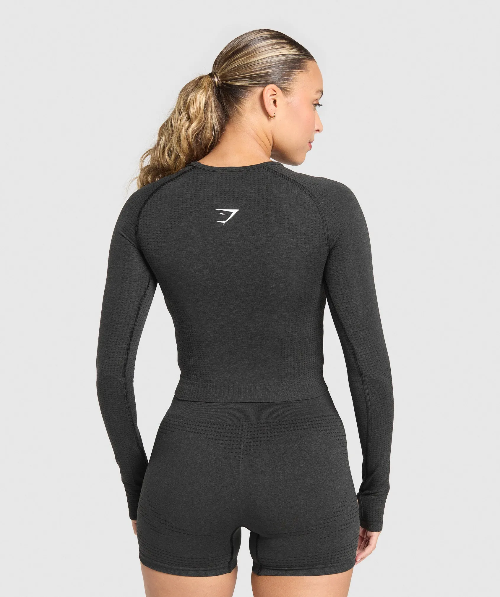 Gymshark Vital Long Sleeve Cut Out Top - Black Marl sold by Gymshark product image thumbnail 2