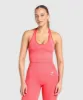 Gymshark Vital Seamless Halter Neck Tank - Coral Red Marl sold by Gymshark