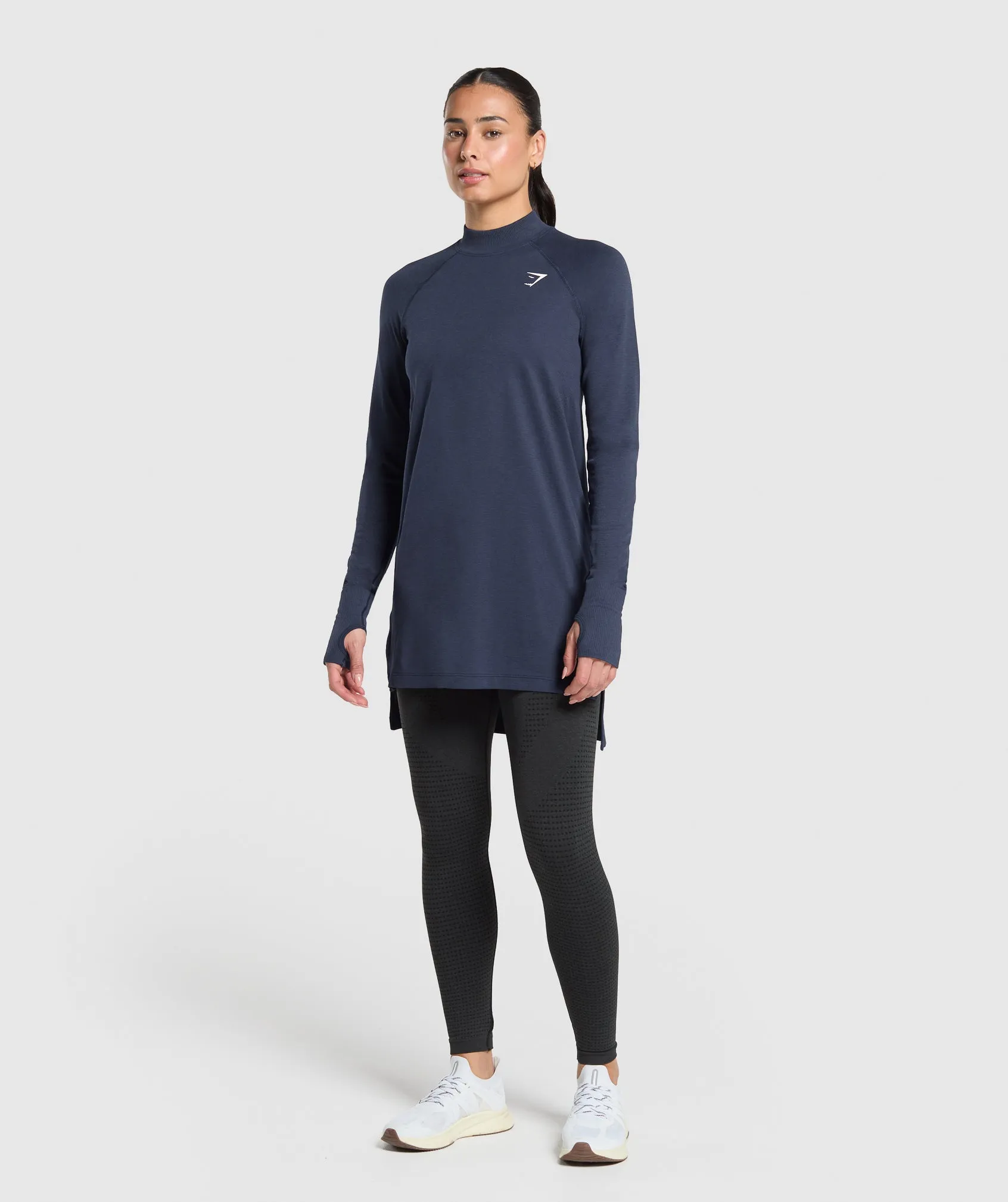 Gymshark Vital Long Line Top - Heavy Blue Marl sold by Gymshark product image thumbnail 4