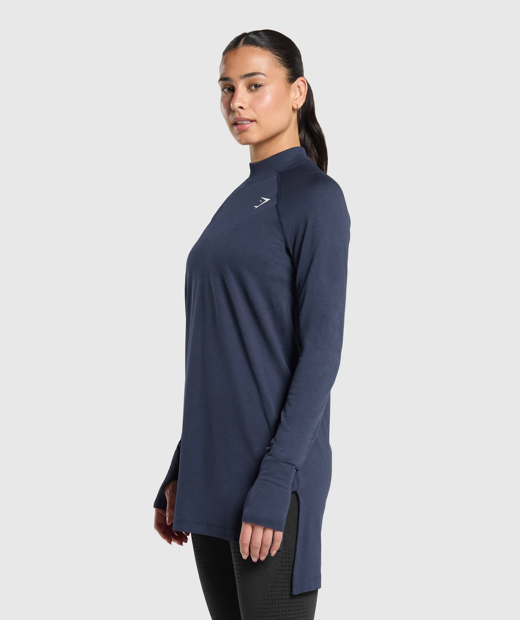 Gymshark Vital Long Line Top - Heavy Blue Marl sold by Gymshark product image thumbnail 3