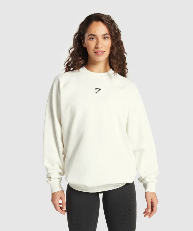 Gymshark Training Oversized Fleece Sweatshirt - Soft White sold by Gymshark