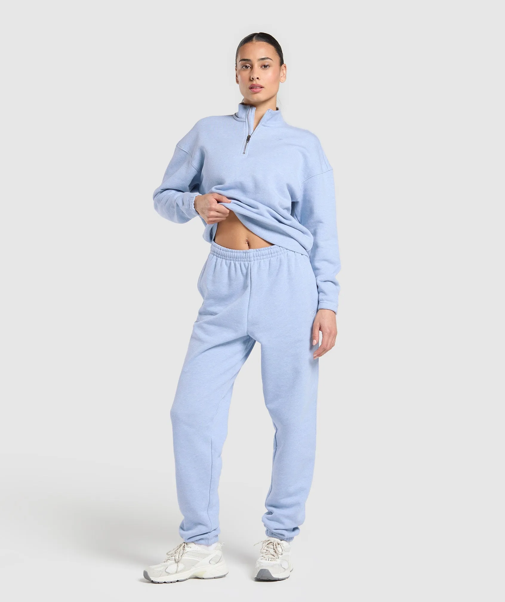Gymshark Rest Day Sweats 2.0 1/4 Zip Pullover - Blue Marl sold by Gymshark product image thumbnail 4