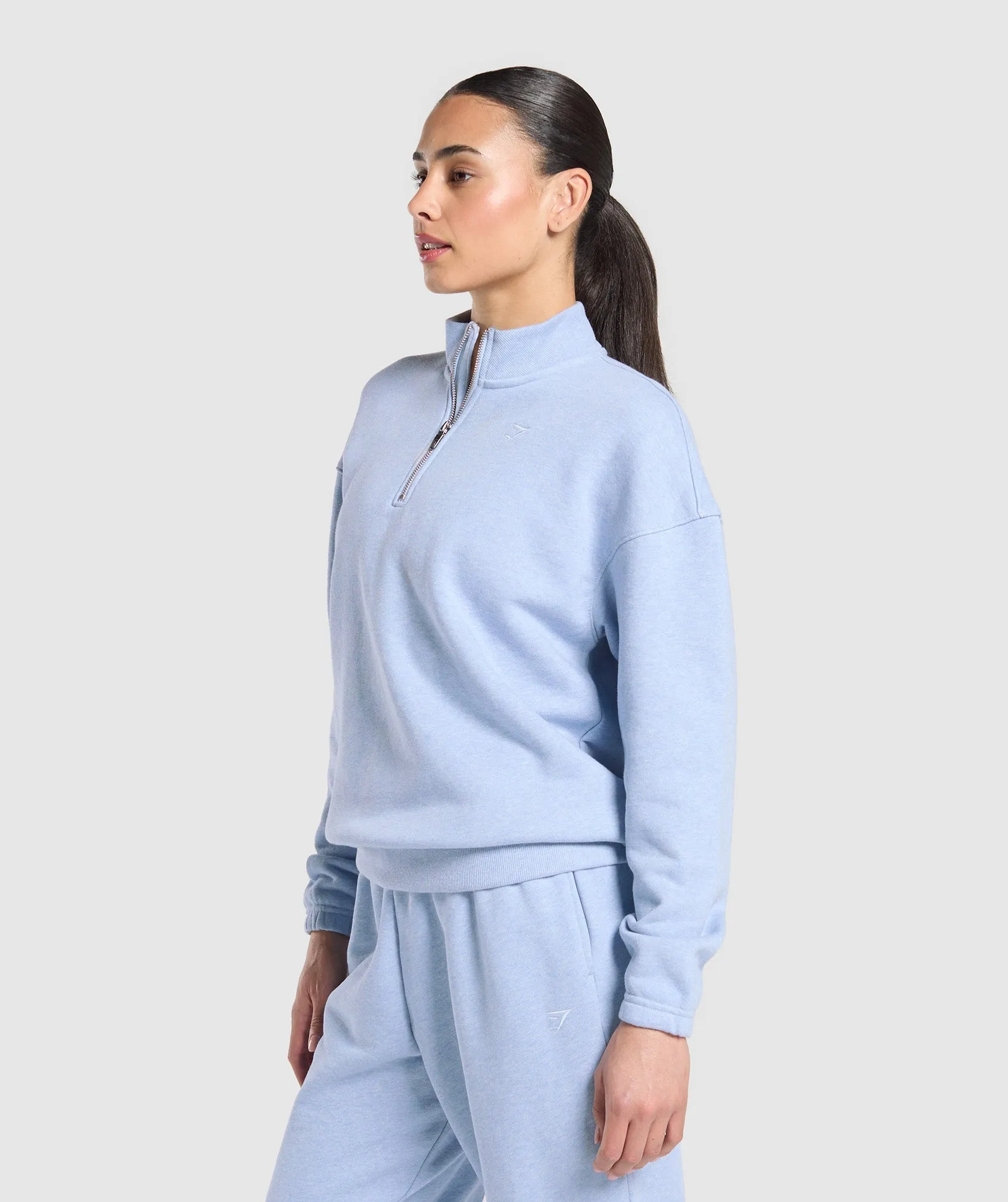 Gymshark Rest Day Sweats 2.0 1/4 Zip Pullover - Blue Marl sold by Gymshark product image thumbnail 3