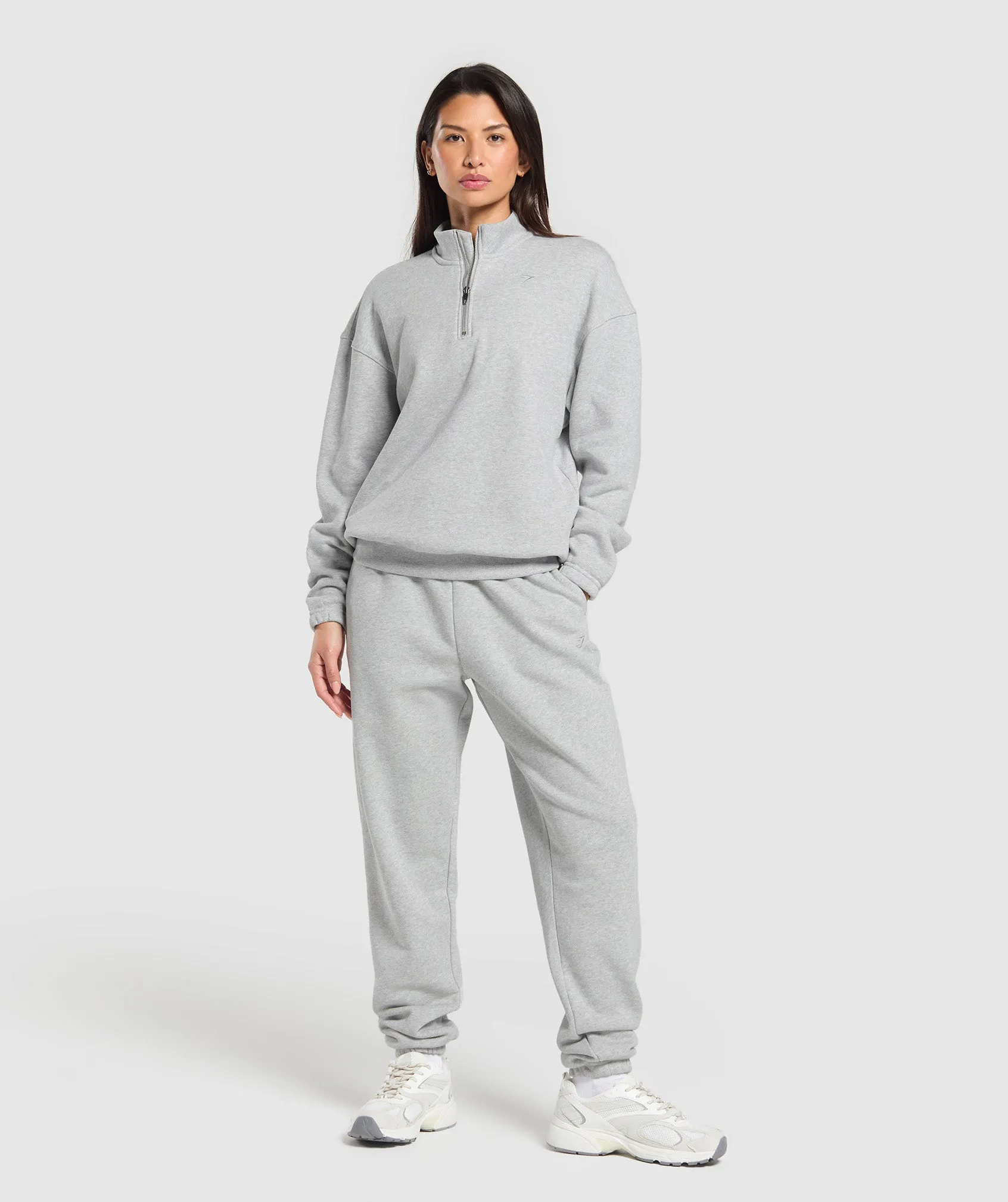 Gymshark Rest Day Sweats 2.0 1/4 Zip Pullover - Light Grey Core Marl sold by Gymshark product image thumbnail 4