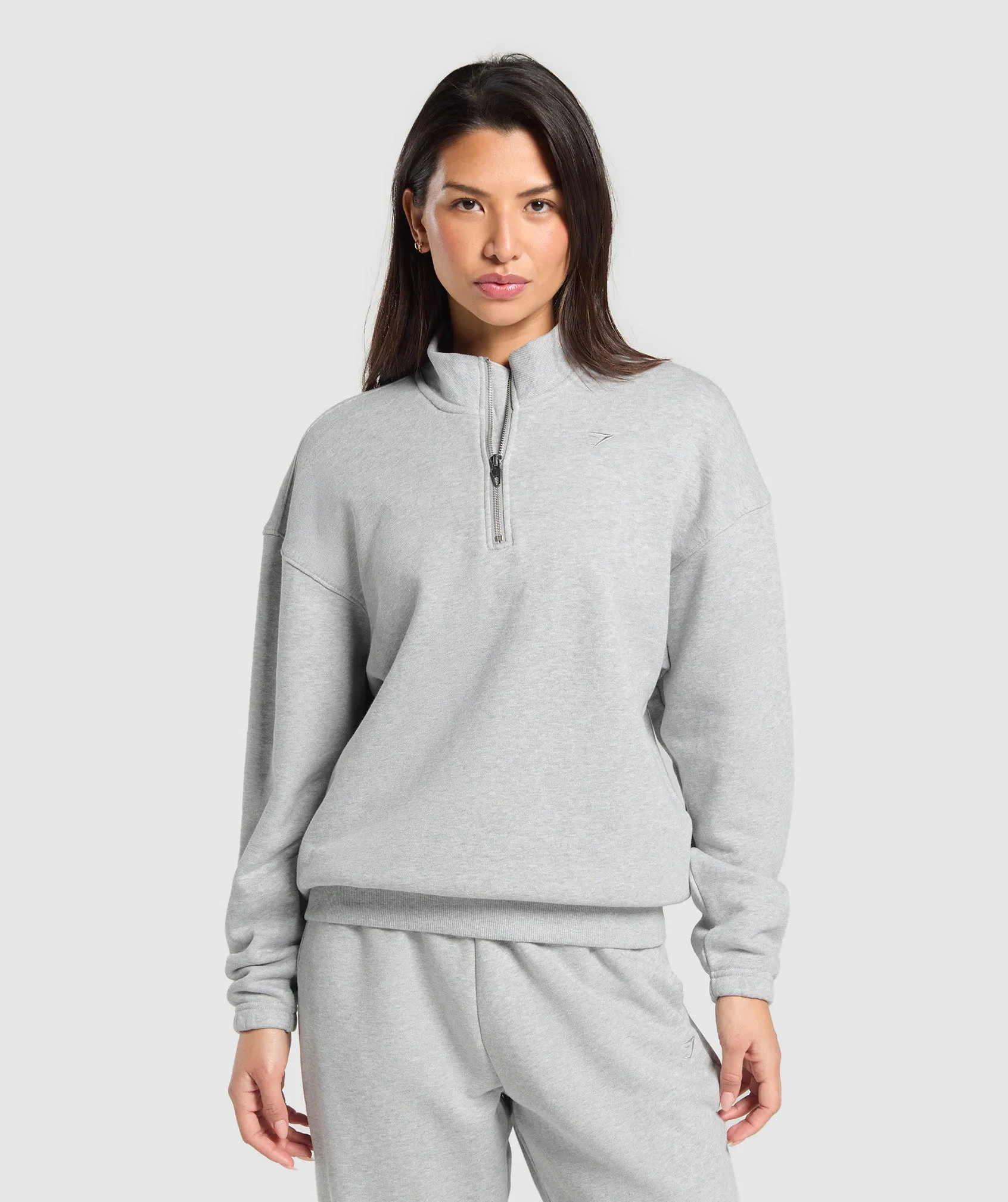 Gymshark Rest Day Sweats 2.0 1/4 Zip Pullover - Light Grey Core Marl sold by Gymshark