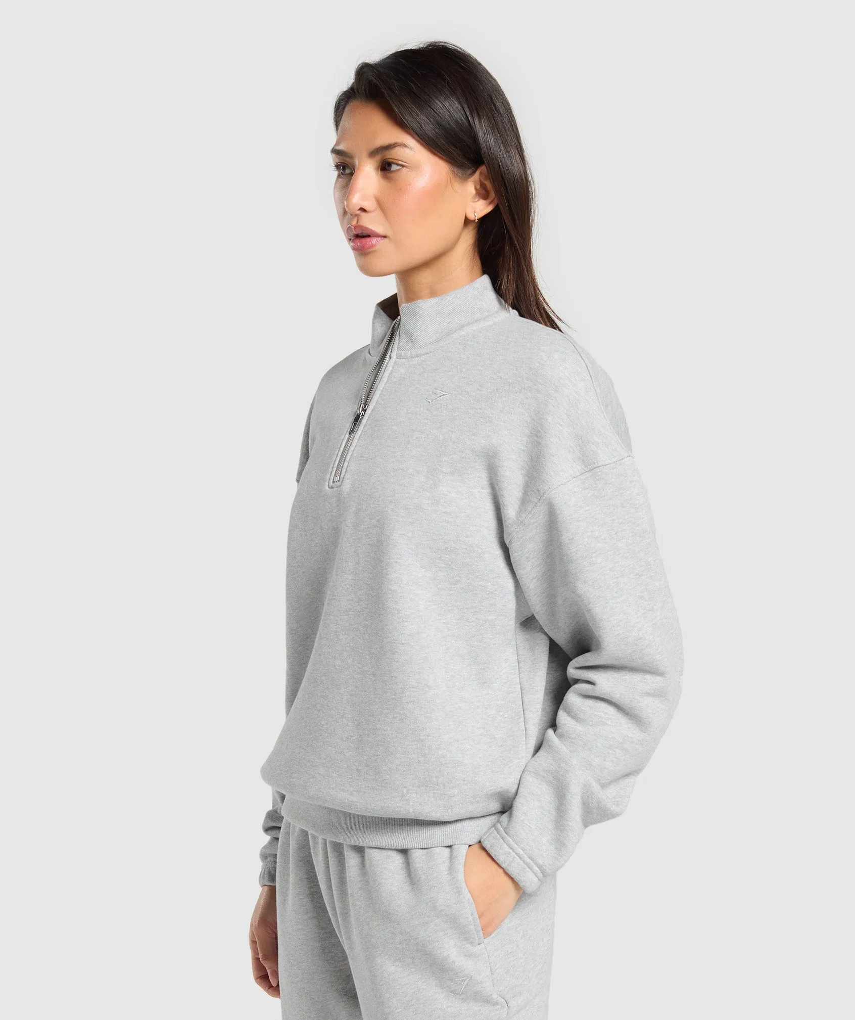 Gymshark Rest Day Sweats 2.0 1/4 Zip Pullover - Light Grey Core Marl sold by Gymshark product image thumbnail 3
