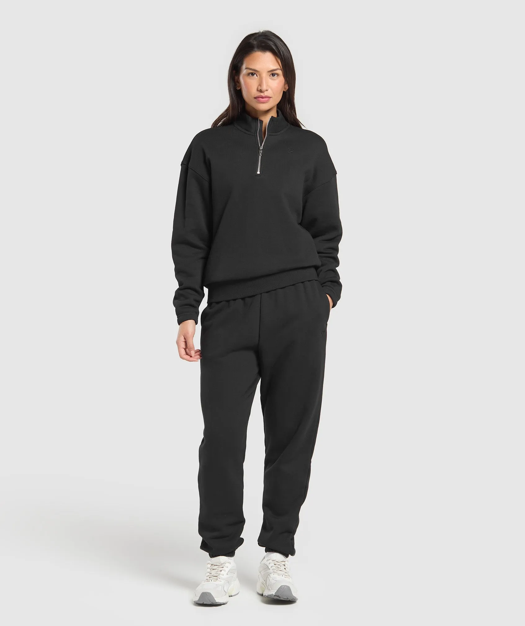 Gymshark Rest Day Sweats 2.0 1/4 Zip Pullover - Black sold by Gymshark product image thumbnail 4