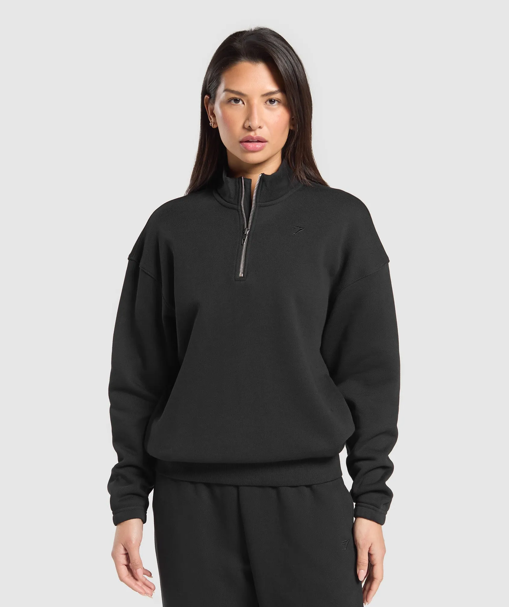 Gymshark Rest Day Sweats 2.0 1/4 Zip Pullover - Black sold by Gymshark