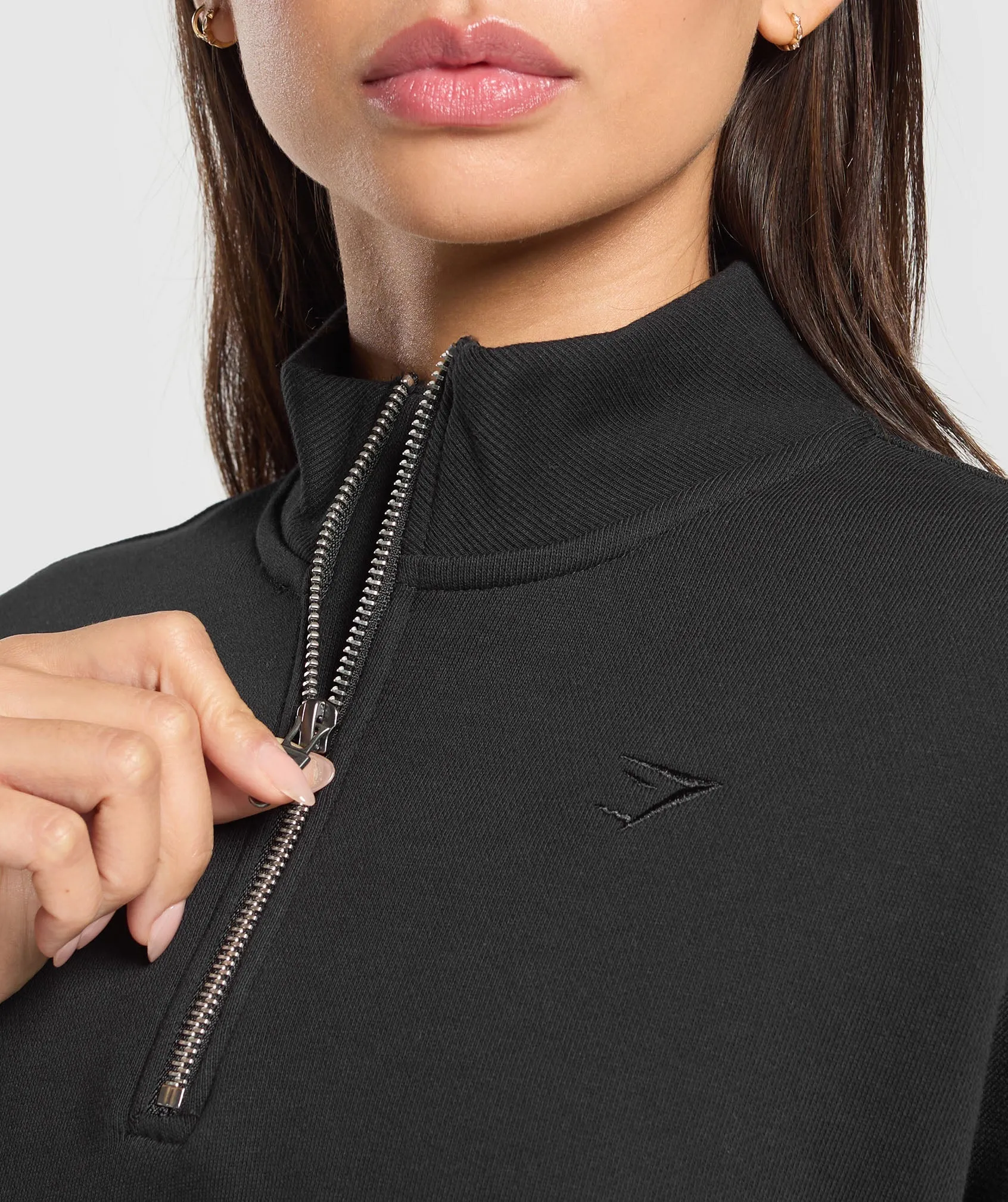 Gymshark Rest Day Sweats 2.0 1/4 Zip Pullover - Black sold by Gymshark product image thumbnail 5