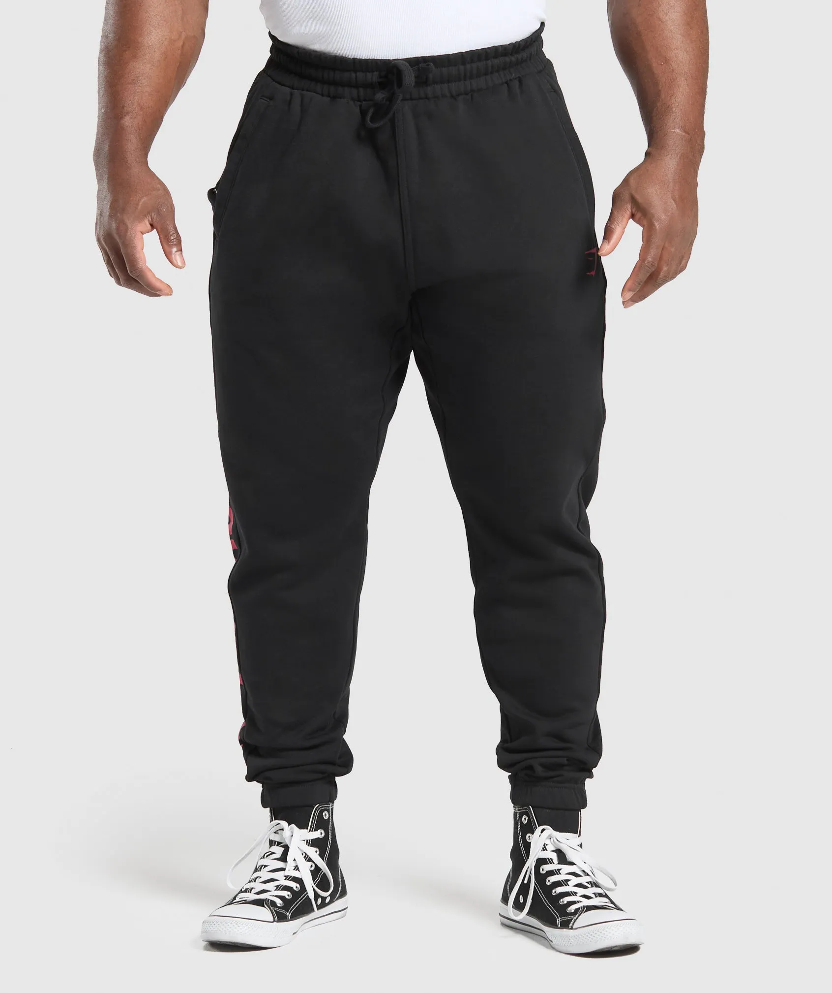 Gymshark Power Joggers - Black/Conditioning Red sold by Gymshark