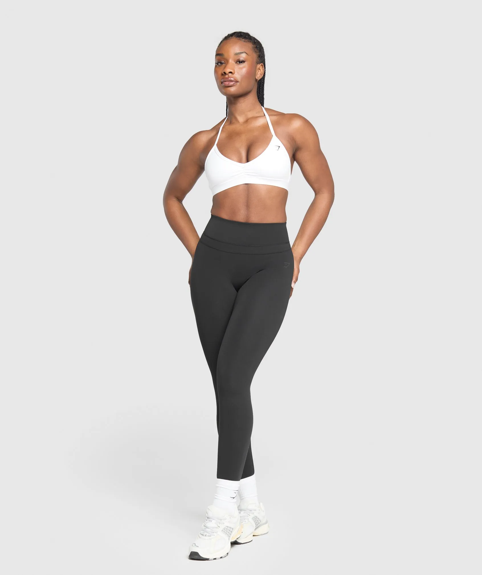 Gymshark Minimal Halterneck Sports Bra - White sold by Gymshark product image thumbnail 4