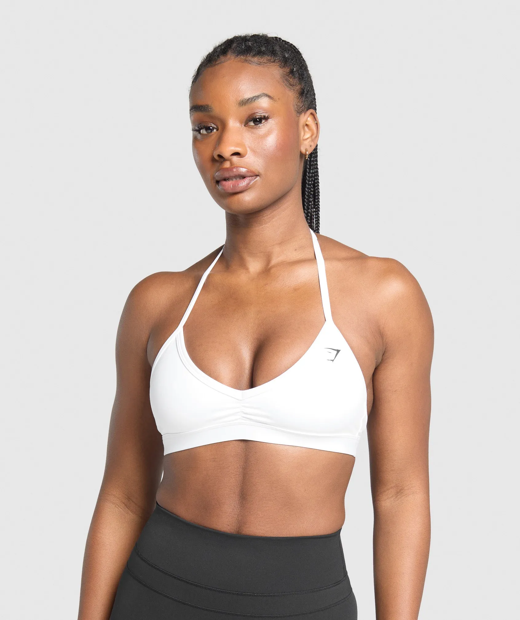 Gymshark Minimal Halterneck Sports Bra - White sold by Gymshark
