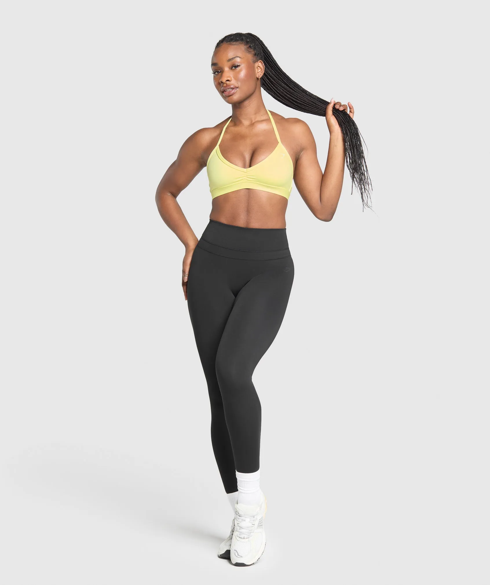 Gymshark Minimal Halterneck Sports Bra - Refresh Yellow sold by Gymshark product image thumbnail 4