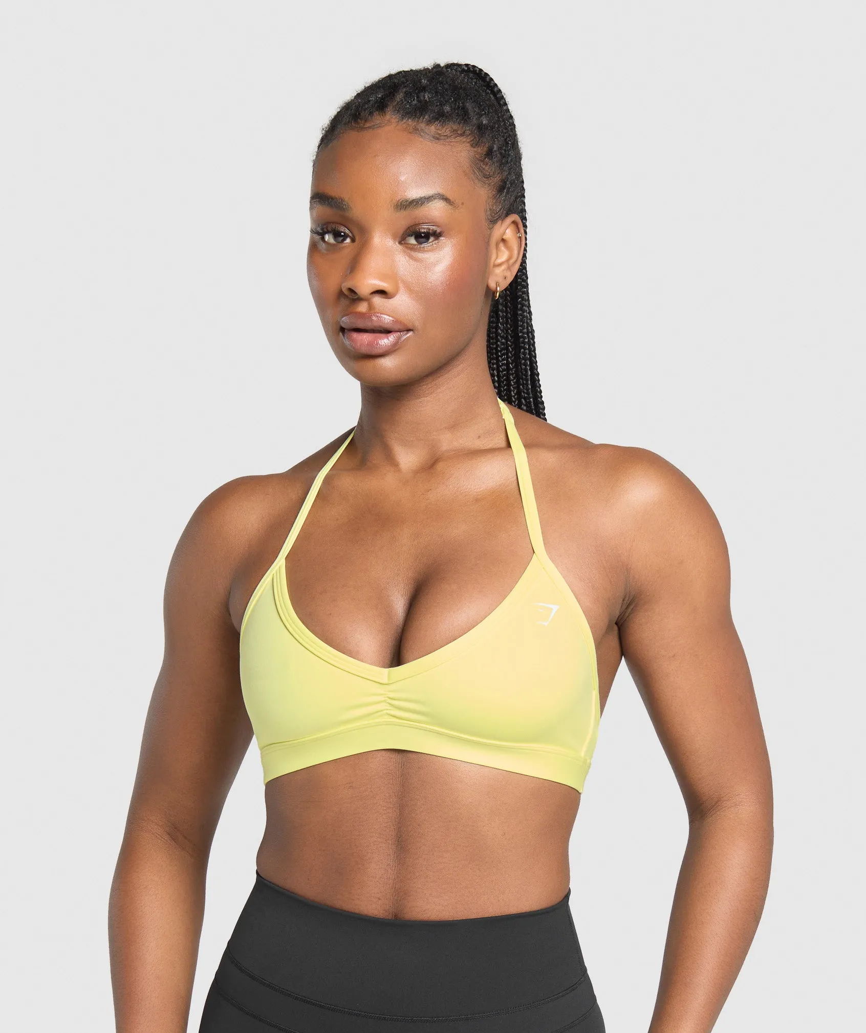 Gymshark Minimal Halterneck Sports Bra - Refresh Yellow sold by Gymshark
