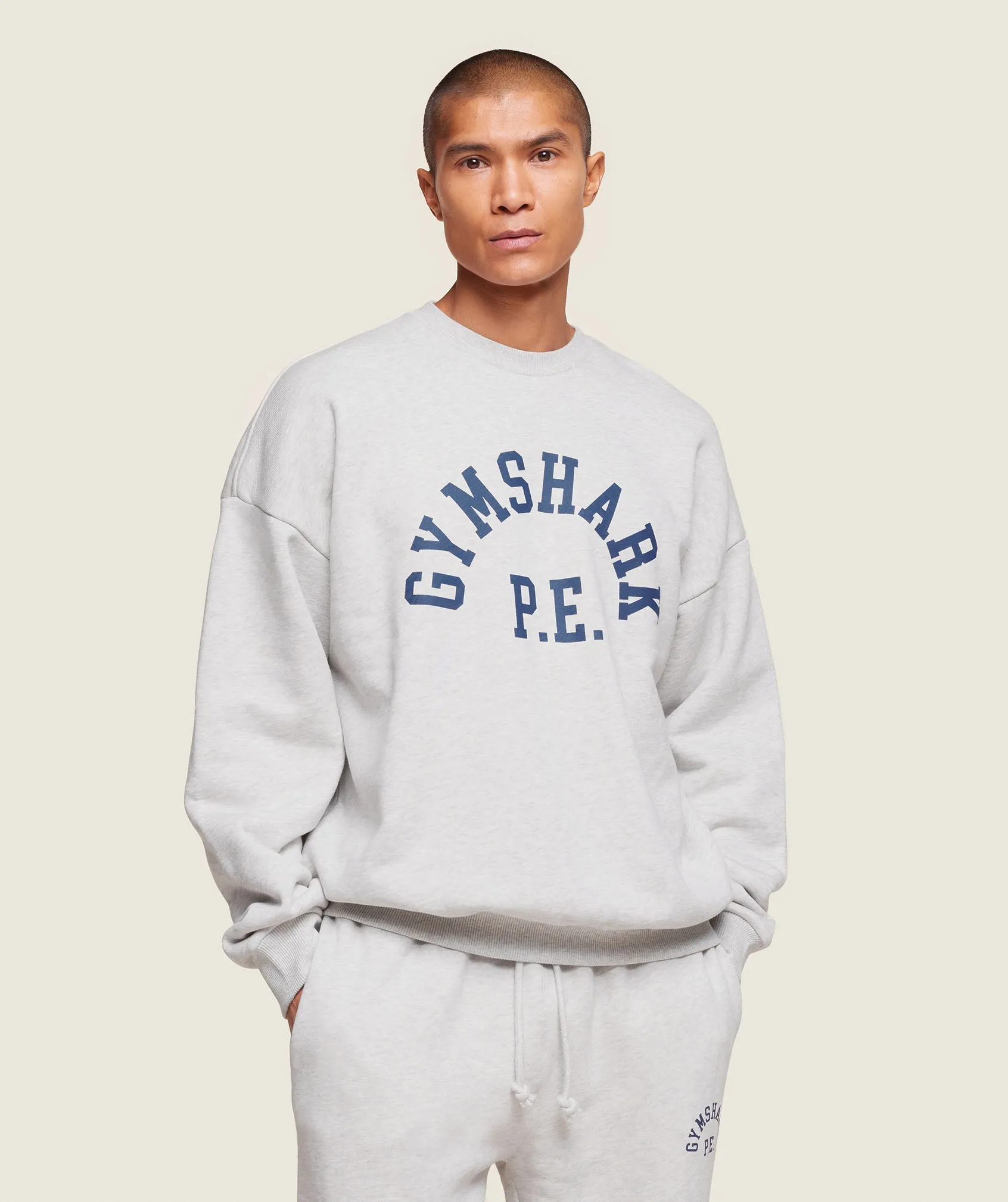 Gymshark Phys Ed Crew - Light Grey Marl sold by Gymshark