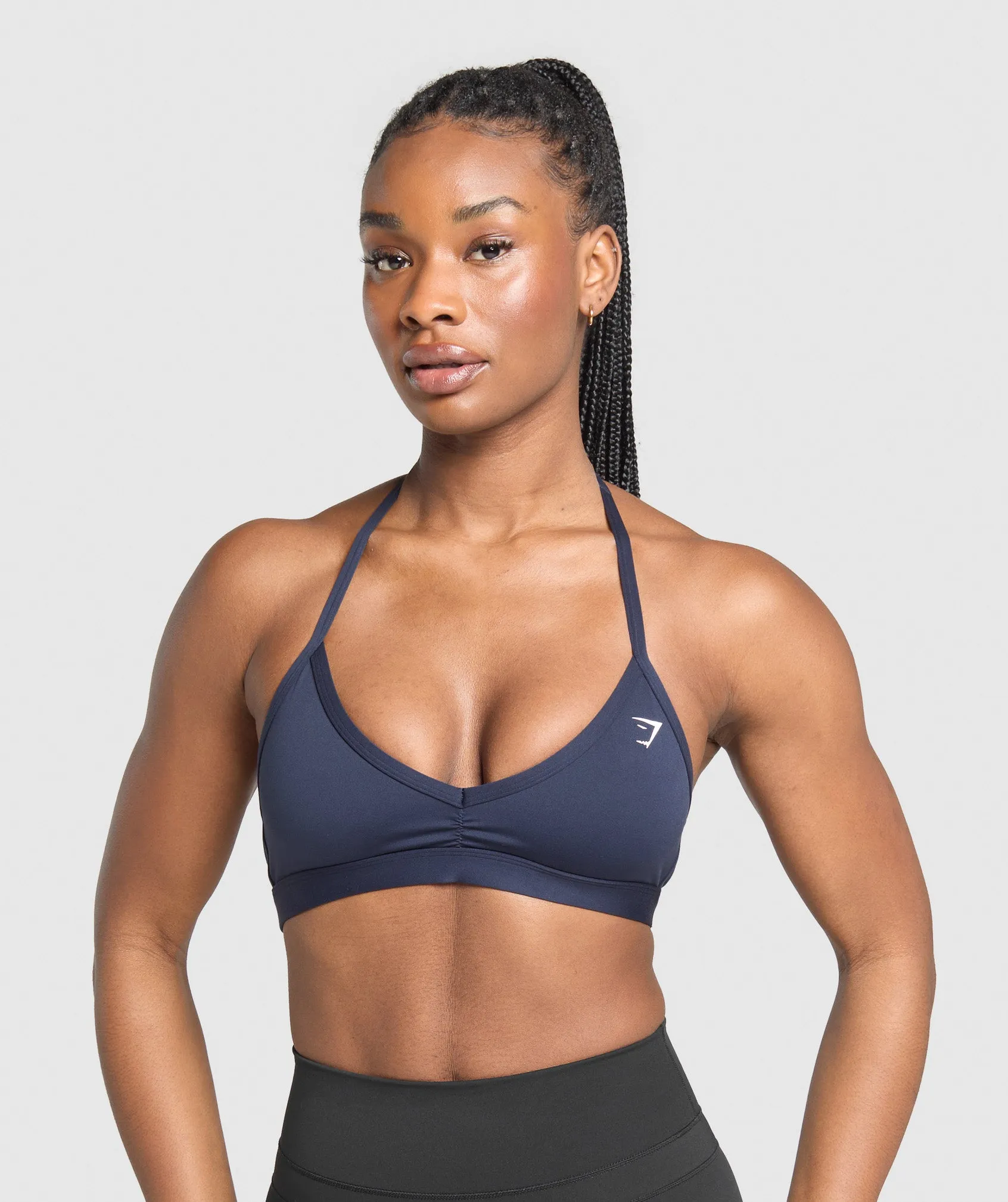 Gymshark Minimal Halterneck Sports Bra - Heavy Blue sold by Gymshark