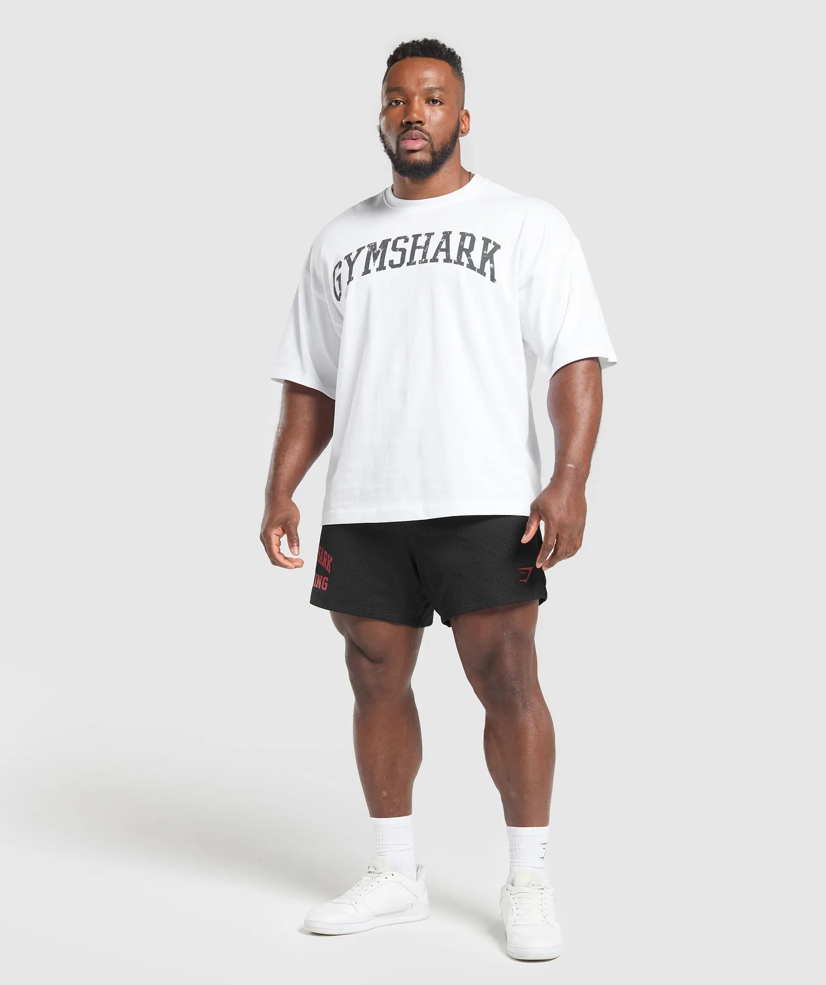 Gymshark Lifting Mesh 5" Shorts - Black/Conditioning Red sold by Gymshark product image thumbnail 4