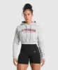 Gymshark Lifting Essentials Graphic Cropped Hoodie - Light Grey Core Marl sold by Gymshark
