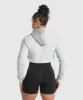Gymshark Lifting Essentials Graphic Cropped Hoodie - Light Grey Core Marl sold by Gymshark