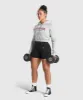 Gymshark Lifting Essentials Graphic Cropped Hoodie - Light Grey Core Marl sold by Gymshark