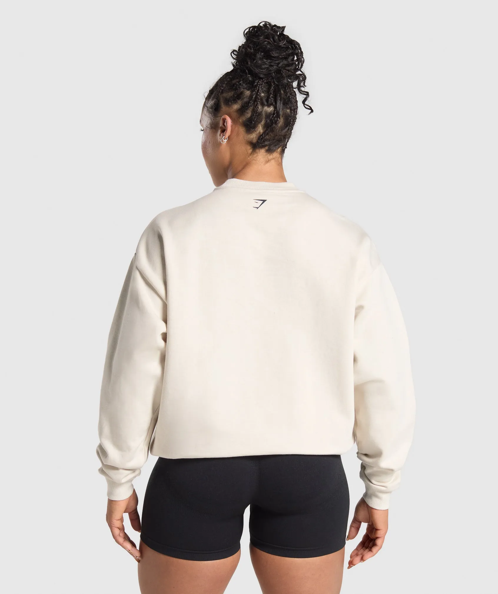 Gymshark Lifting Essentials Graphic Brushed Oversized Sweatshirt - Oat White sold by Gymshark product image thumbnail 2