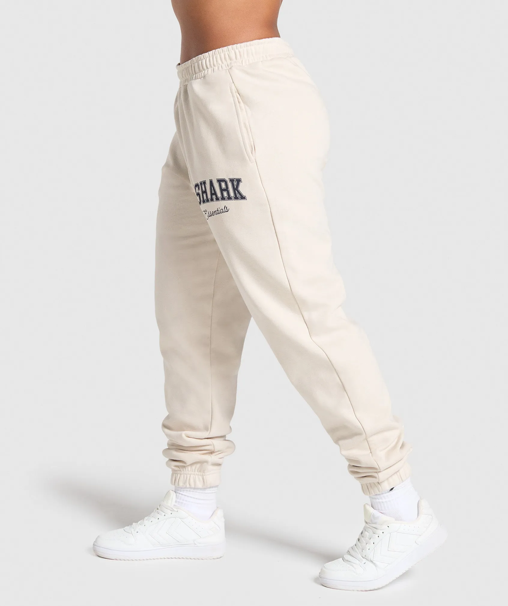 Gymshark Lifting Essentials Graphic Brushed Oversized Joggers - Oat White sold by Gymshark product image thumbnail 3