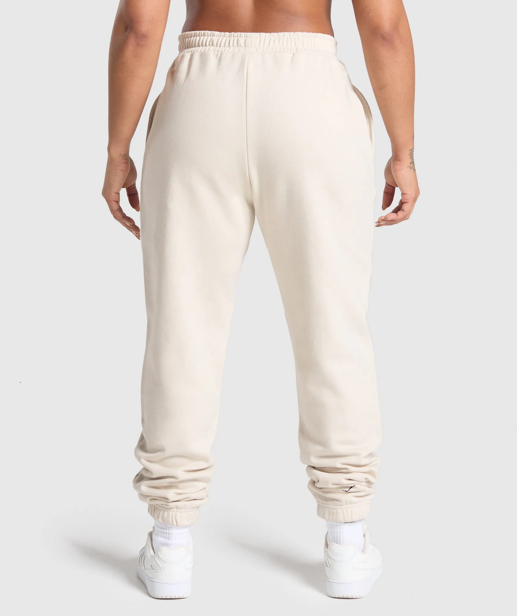 Gymshark Lifting Essentials Graphic Brushed Oversized Joggers - Oat White sold by Gymshark product image thumbnail 2
