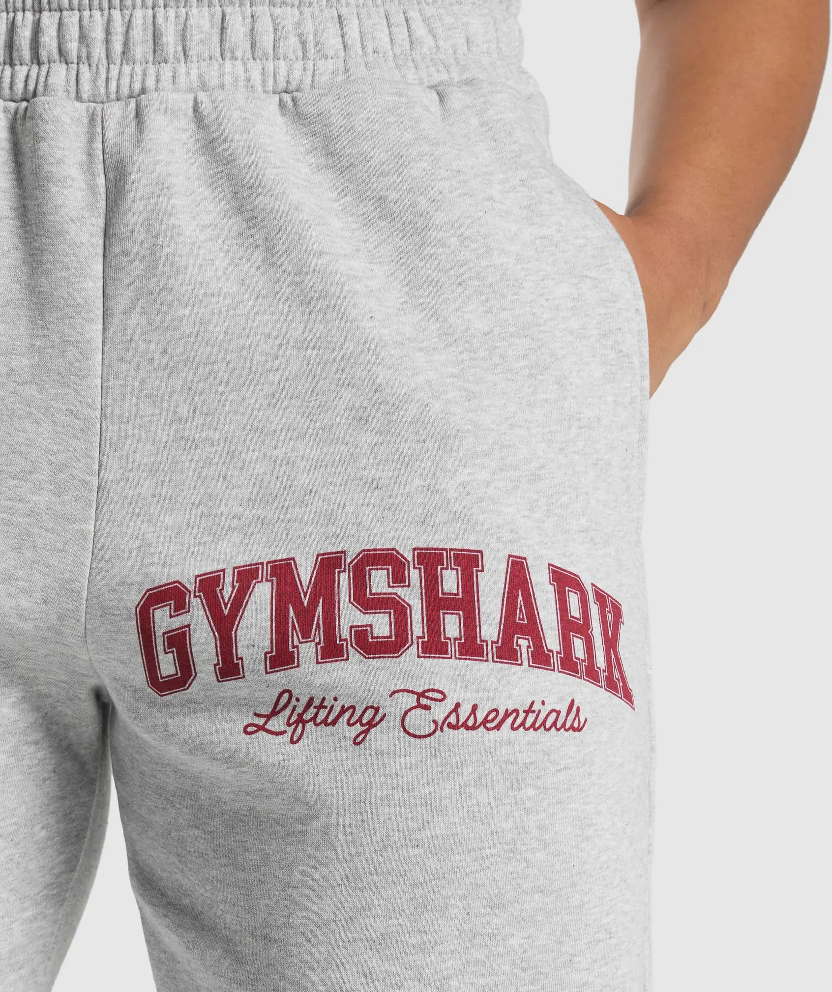 Gymshark Lifting Essentials Graphic Brushed Oversized Joggers - Light Grey Core Marl sold by Gymshark product image thumbnail 5