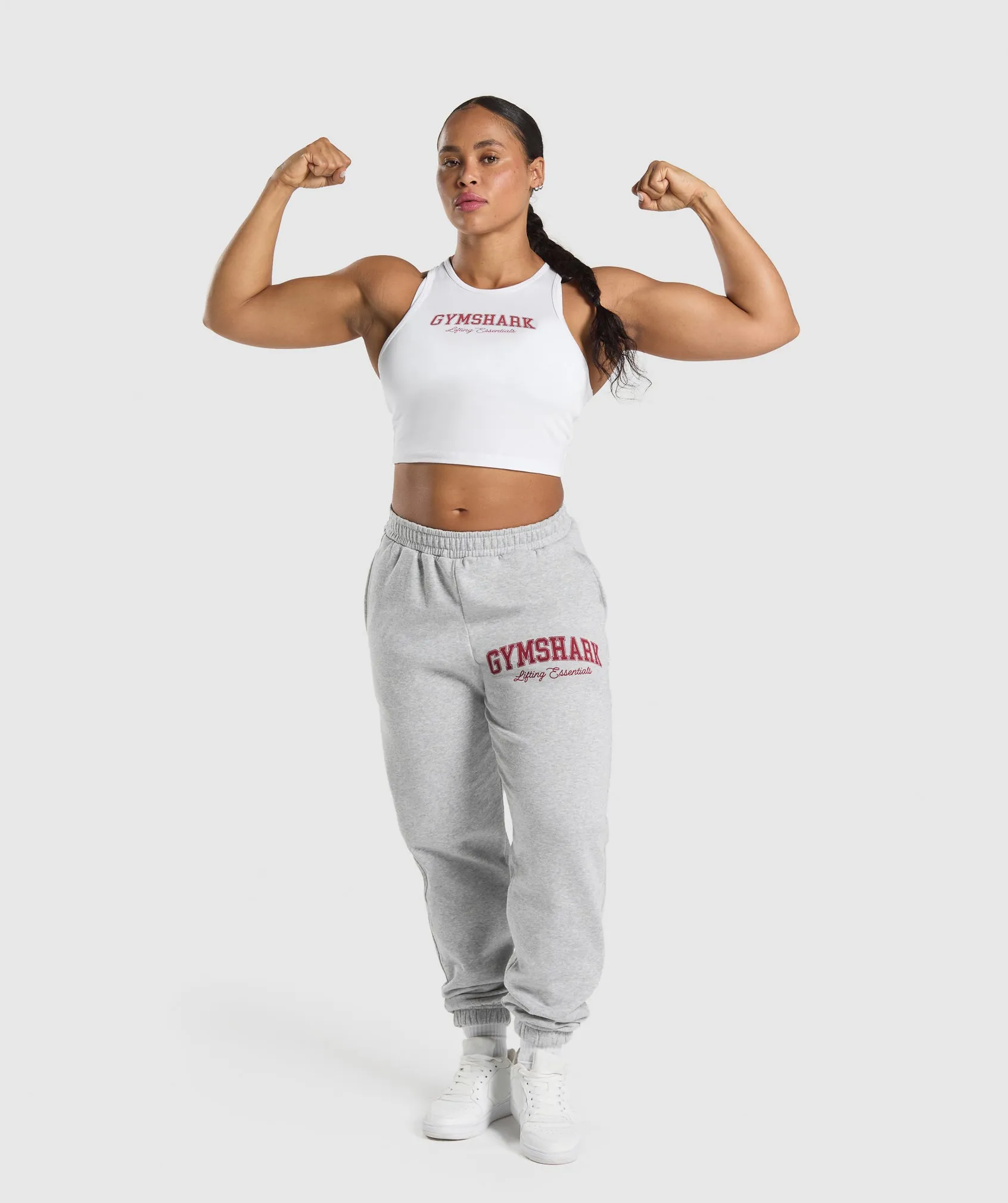 Gymshark Lifting Essentials Graphic Brushed Oversized Joggers - Light Grey Core Marl sold by Gymshark product image thumbnail 4