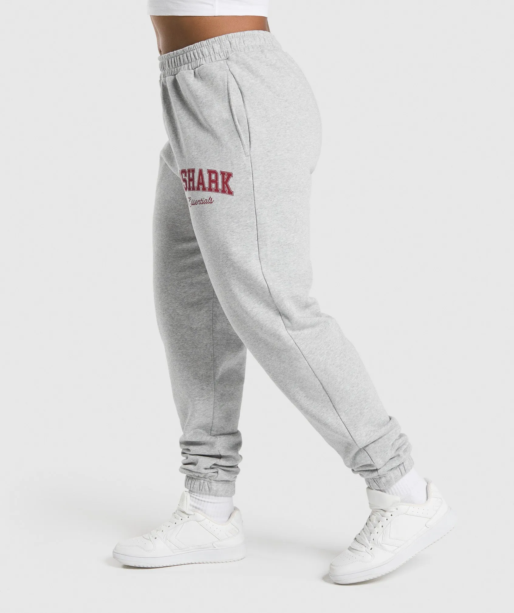 Gymshark Lifting Essentials Graphic Brushed Oversized Joggers - Light Grey Core Marl sold by Gymshark product image thumbnail 3