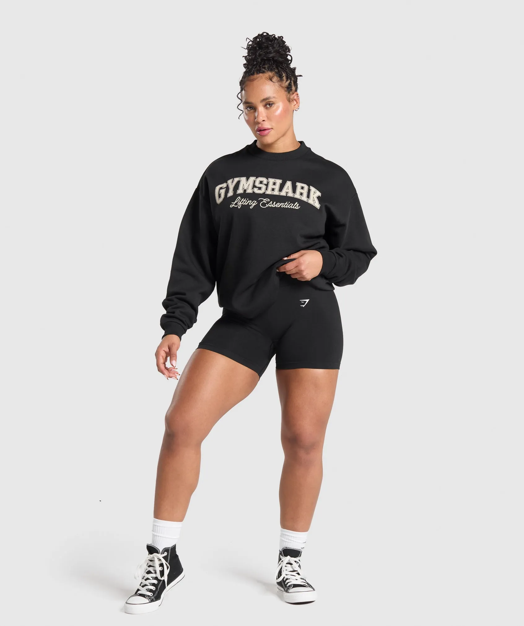 Gymshark Lifting Essentials Graphic Brushed Oversized Sweatshirt - Black sold by Gymshark product image thumbnail 4
